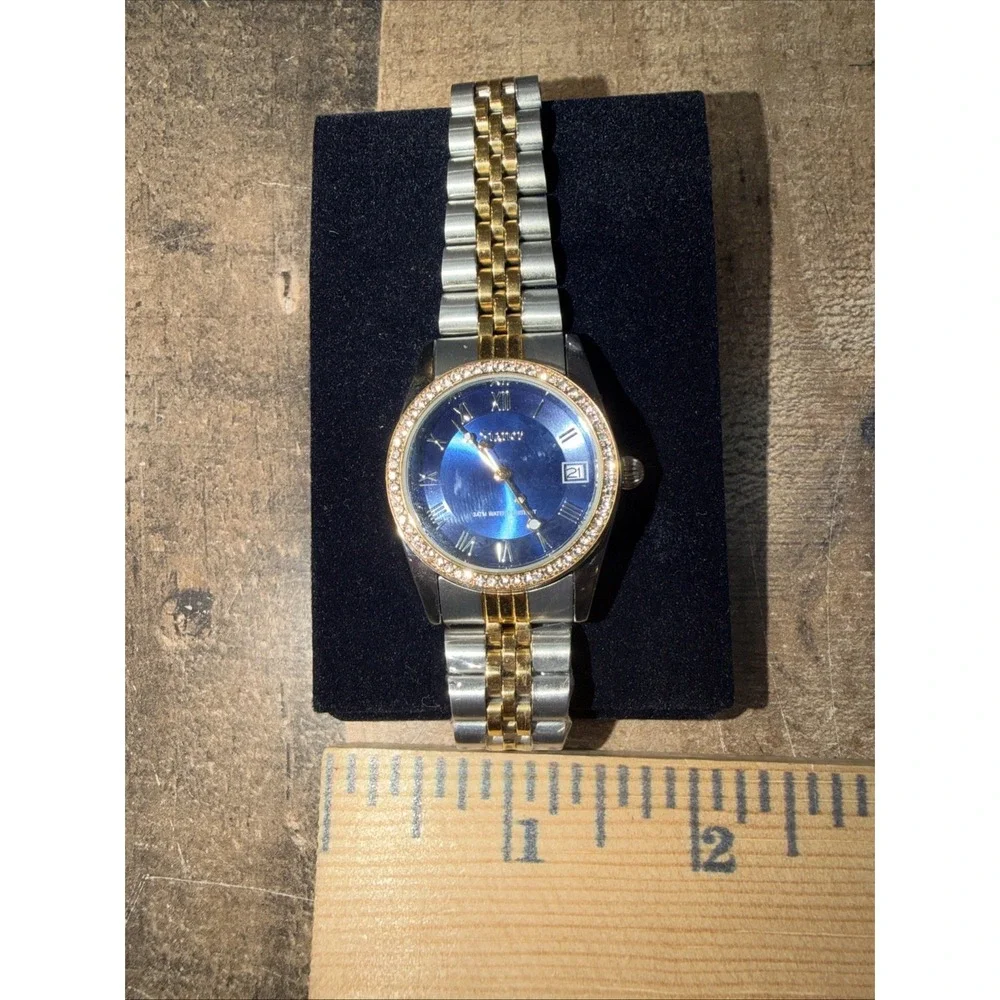 Stauer Womans Watch Blue Muse Water Resistant Calendar Roman Numerals 49422 New
